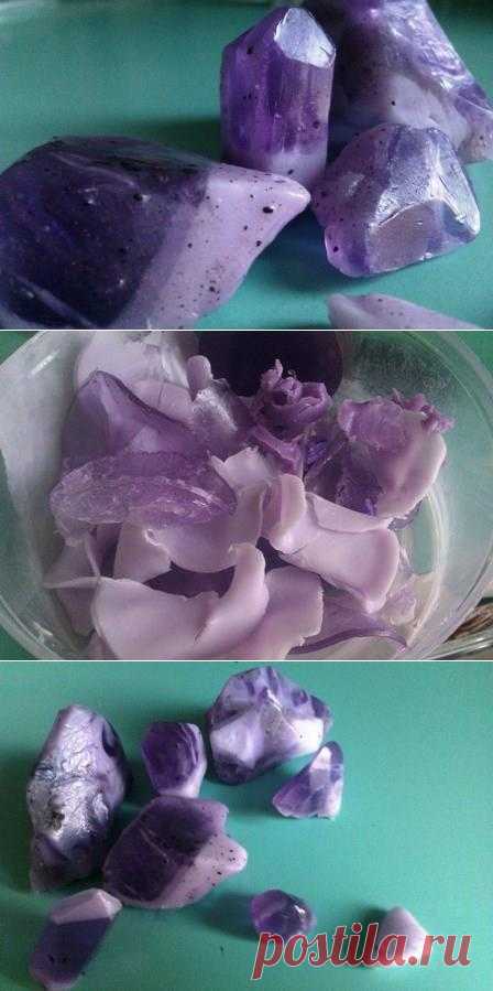 Камни из мыла. Аметист. Очень красивое и полезное мыло. Весьма советую)