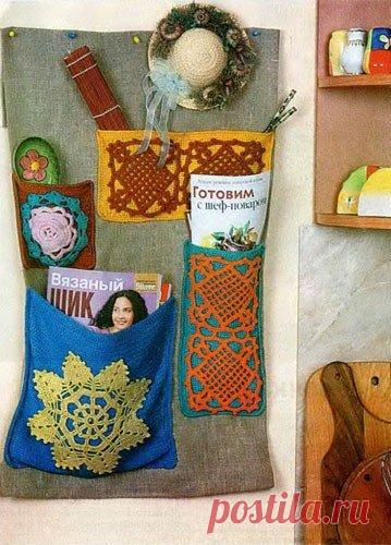 Вязаный органайзер для мелочей / Необычные поделки