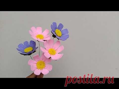 DIY Felt cosmos flowers | Cara membuat bunga flanel cosmos