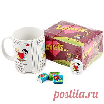 Кружка и блок жвачек Love is