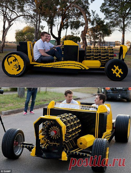 Автомобиль в натуральную величину, сконструированный из LEGO (5 фото + видео)