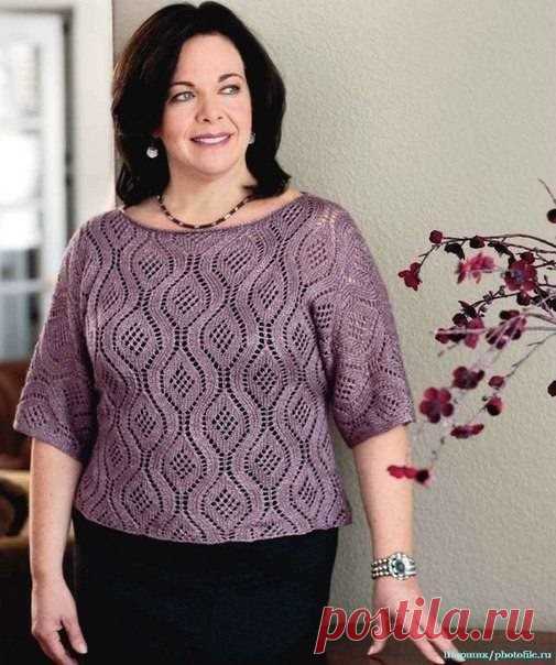 Пуловер спицами с очень красивым рисунком (Вязание спицами) – Журнал Вдохновение Рукодельницы