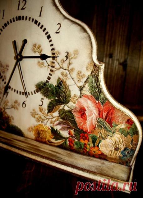 Цветочные часы. Обьемный декупаж!