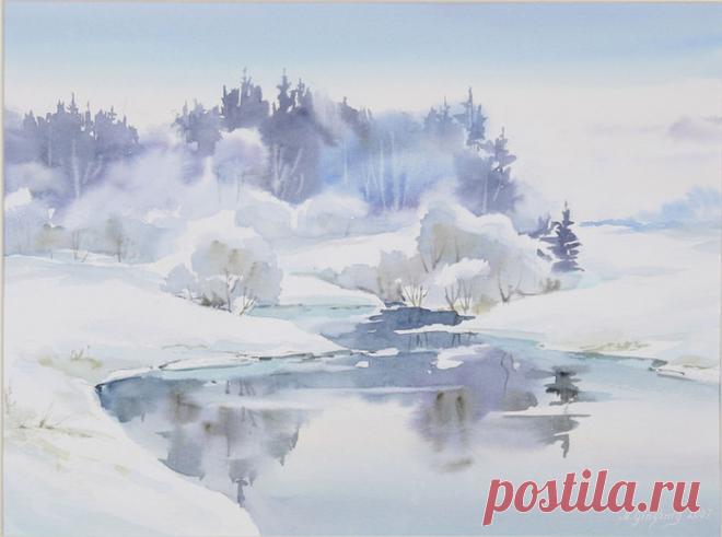 зимний пейзаж акварель: 11 тыс изображений найдено в Яндекс.Картинках