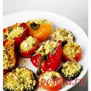 Фаршированные перцы, помидоры и грибы рецепт – греческая кухня, вегетарианская еда: закуски