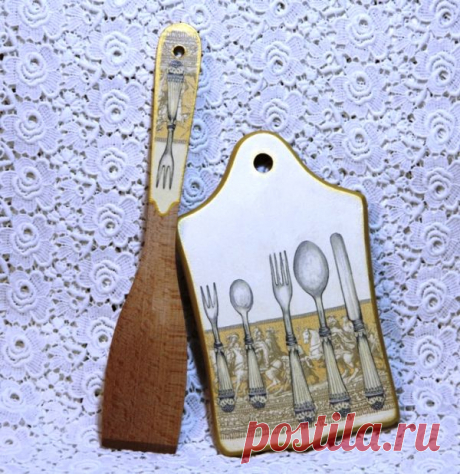Подарок на 8 Марта для бабушки - разделочная доска для кухни: декупаж на дереве | Рукоделие в стиле шебби шик