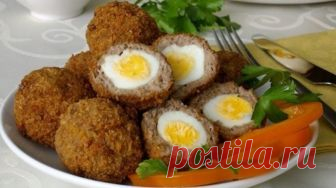 Вкусный вариант для праздничного застолья — яйца в фарше по — шотландски