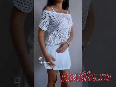 Спицами Сетка-Джемпер #knitting #спицами #jumper #вязание