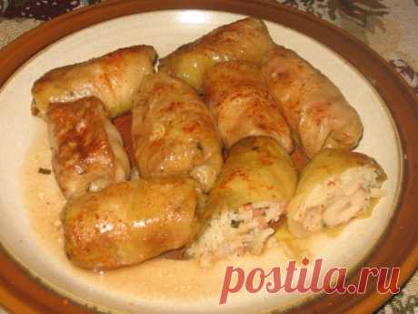 Голубцы из квашеной капусты с фасолью