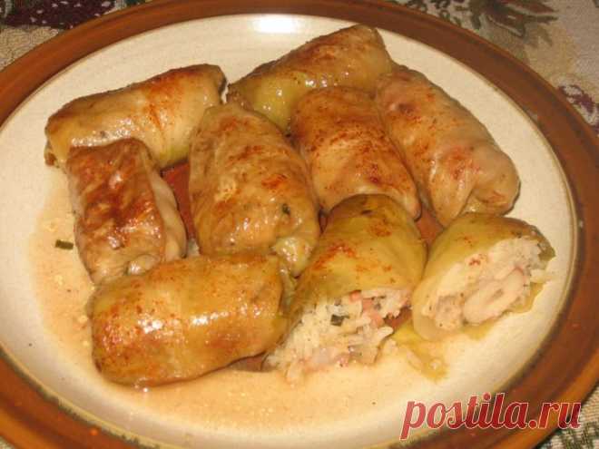 Голубцы из квашеной капусты с фасолью