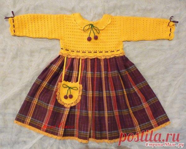 Вязаные платья для девочек — комбинируем вязание и ткань Вязаное платье от НиныСокол. Ну, не полностью вязаное, а комбинированное. Хотите связать такое платье для своей девочки? Смотрим МК
