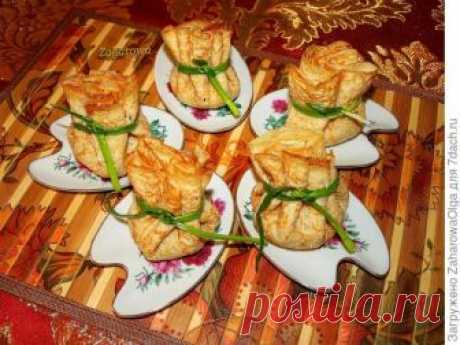 Блинные мешочки с грибами и сыром