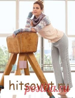 Вязаные брюки спицами р.38-40