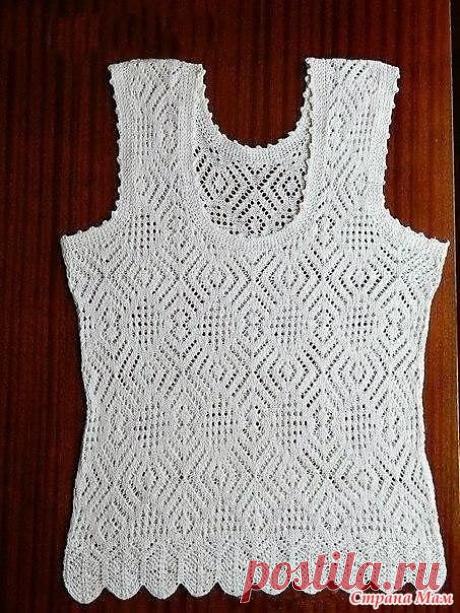 Ажурный топ спицами, Вязание для женщин
