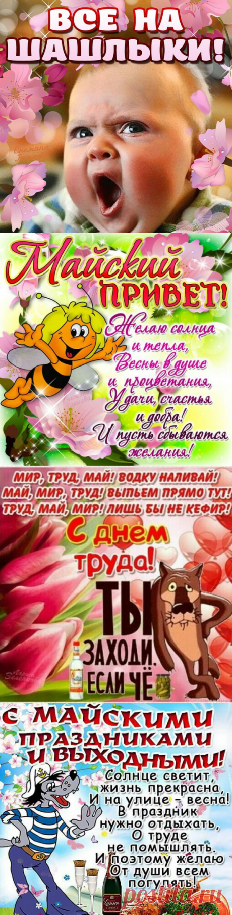 Смешные картинки про майские праздники 2017 - Открытки с 1 Мая красивые для статусов в одноклассниках, вконтакте, соцсетей - Первомай первомай наливай и выпивай в картинках - Поздравления и пожелания с Первомаем стихи и проза
