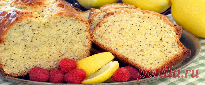 Домашний лимонный кекс с маком • Рецепт Наивкуснейший, влажный и мягкий домашний лимонный кекс с маком. К тому же вместо йогурта в рецепте можно использовать нежирную сметану. Приготовьте в
