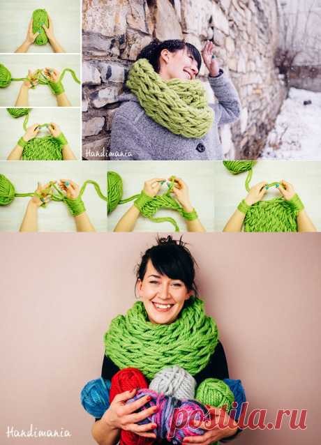 How to Make 30 Minute Infinity Scarf - Knit - Handimania