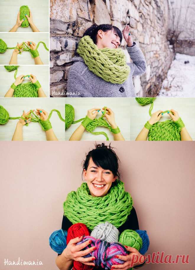 How to Make 30 Minute Infinity Scarf - Knit - Handimania