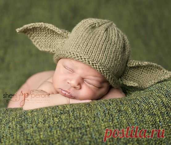 (1) Newborn to 3 months Yoda Hat Star Wars Photo Prop
