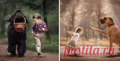 Лучший фотопроект Дети и их большие собаки. Достойно уважения! | Люблю Себя