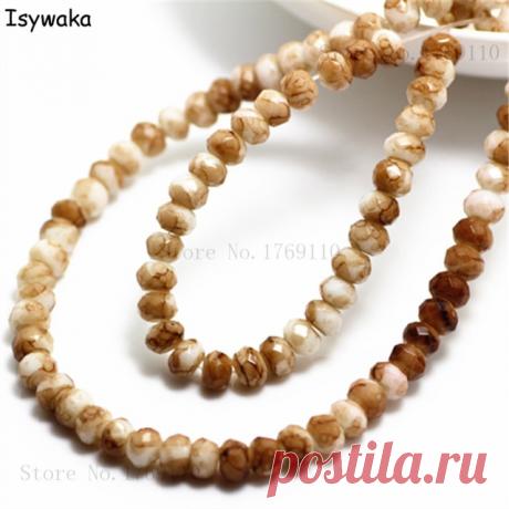 Австрийские граненые стеклянные бусины Isywaka, 4x6 мм, 50 шт., круглые бусины с отверстием для бижутерии, № 31r6 | Украшения и аксессуары | АлиЭкспресс