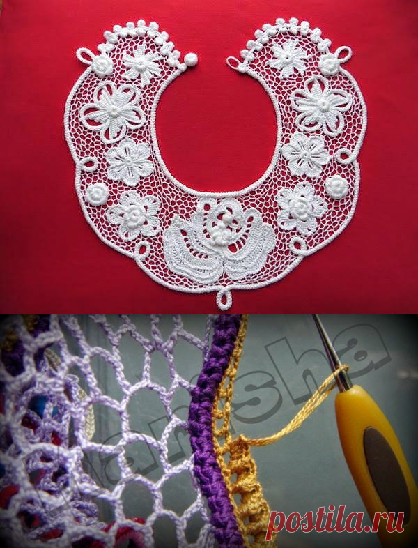 Irish crochet &: Отделка края в изделиях из Ирландского кружева