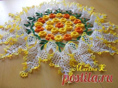 Салфетка «Розы в лучах»! | Клубок