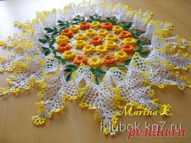 Салфетка «Розы в лучах»! | Клубок