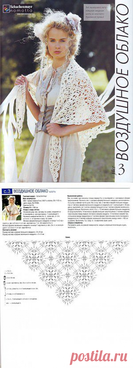 Ажурная шаль - Воздушное облако | Варварушка-Рукодельница