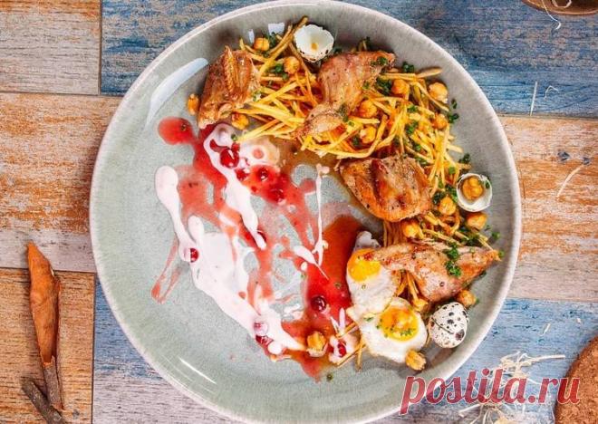 (13) Перепелка в соусе терияки с картофелем пай, поп корном из нута и ягодным соусом - пошаговый рецепт с фото. Автор рецепта Alexander Ferapontov . - Cookpad