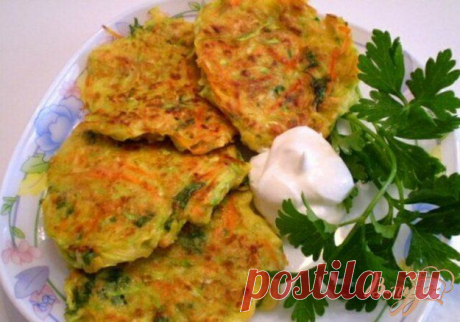 Кабачково-морковные оладьи