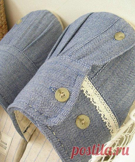 Ну и фантазия! Увидеть в рукавах тапки да еще и с регулируемой шириной,здорово!