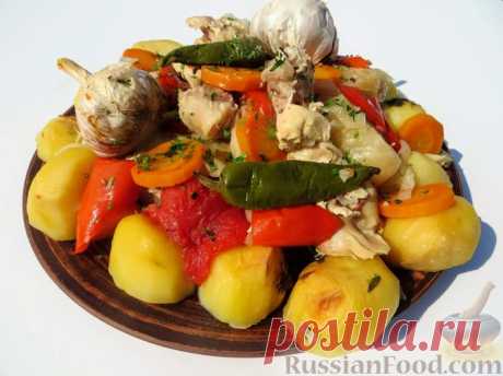 Рецепт: Басма с курицей в духовке на RussianFood.com