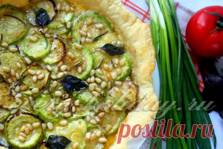 Рецепт киша с кабачками и кедровыми орешками