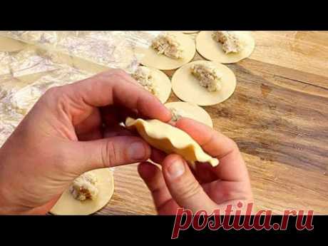 Вареники с курицей — тесто, фарш и лепка без ошибок! Идеальные вареники, которые не лопаются. МК.
