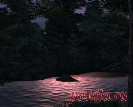 Ночное озеро в Черном лесу.
Night lake in the Blackwood.