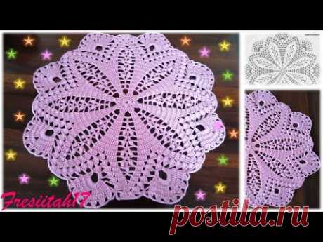 Tapete de 19 hileras tejido con crochet (diámetro aprox. 45 cm)