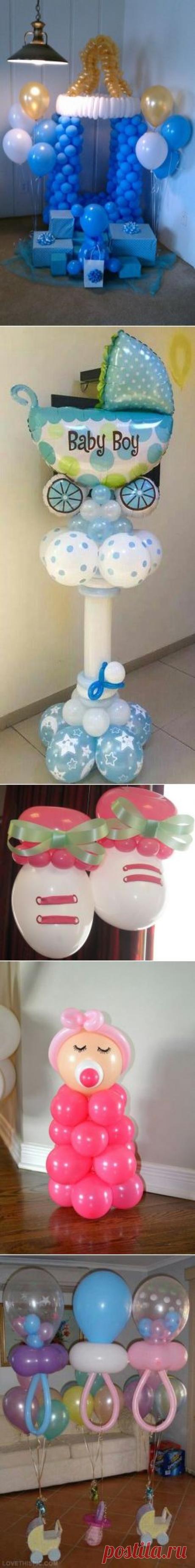 Оформлением шарами праздник рождения малыша. Идеи.