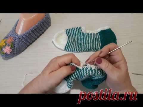 Самые простые следки  спицами  без шва.  от 36 до 40 размера. От скуки на все руки. Рукоделие.