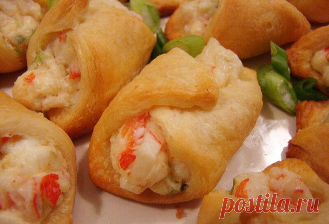 Слойки с крабовыми палочками и сыром. Простой рецепт за 20 минут | Вкусно и полезно | Яндекс Дзен