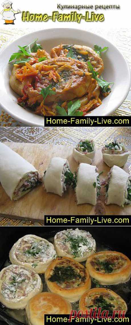 Гусарики - пошаговый фоторецепт - рулет из теста с мясным фаршем в соу | Кулинарные рецепты