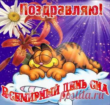 Всемирный день сегодня сна,
А значит — все гуляем,
В объятиях ведь Морфея мы
Так сладко засыпаем.