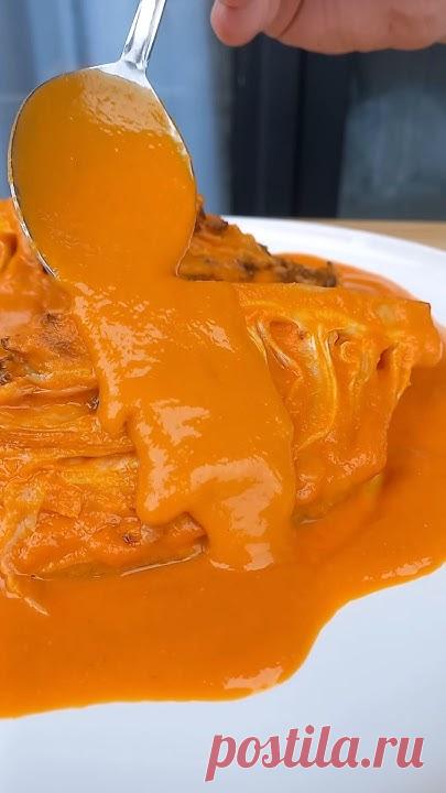 Запеченная капуста с овощным соусом / Backed cabbage and veggie sauceИнгредиенты:1. Капуста острокочанная - 1 кг.2. Баклажаны - 250 гр.3. Перец сладкий - 200...