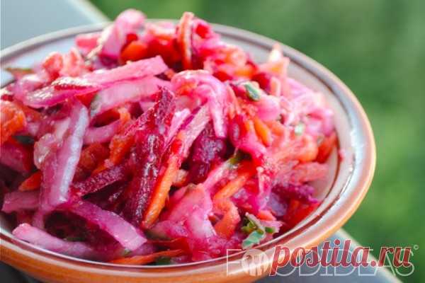 Салат из свежей свеклы с морковью - рецепт приготовления с фото