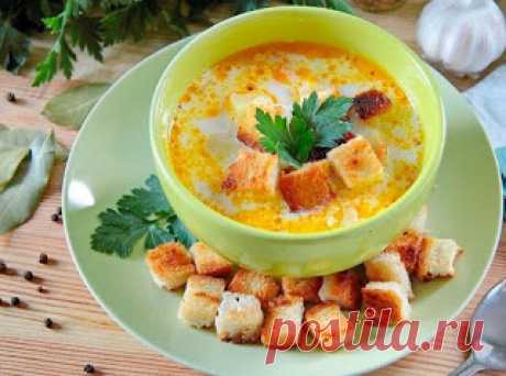 Самые вкусные рецепты: Суп с курицей, рисом и плавленым сыром