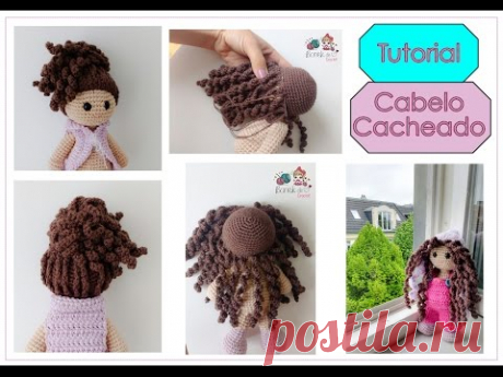 Tutorial cabelo cacheado para boneca de crochê