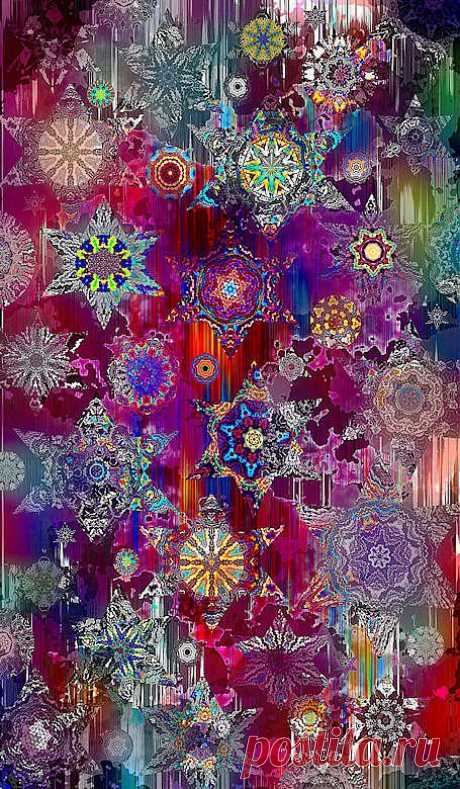 Textile Artist Fabric Large Panel Star Plum Red от jacquedesigns
