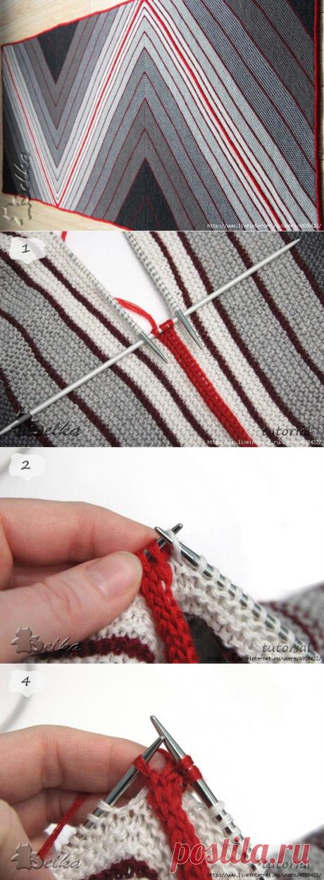 Приемы соединения цветов на вязаном полотне, а также разных полотен — Рукоделие