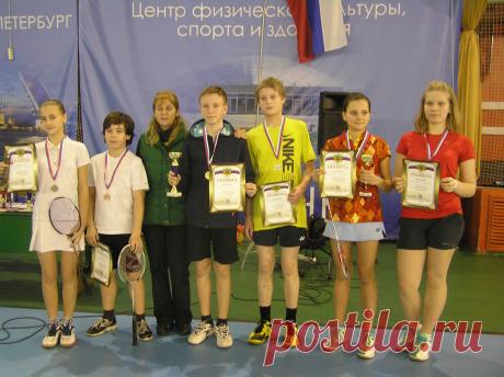 Призеры Открытого Первенства Красносельского района СПб по бадминтону ( группа до 15 лет