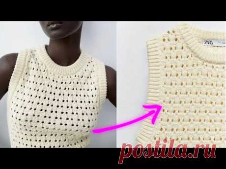 Простой и уютный!!! Фактурный узор с платья от Zara. Как вязать?